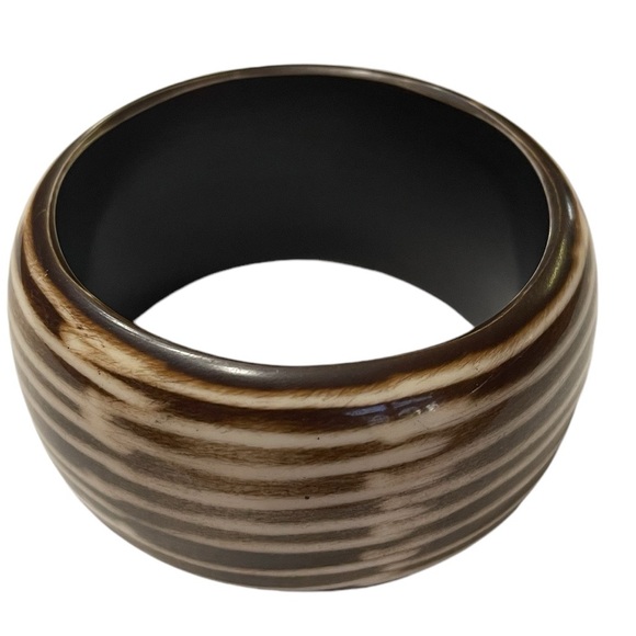 Vintage Chunky Earthtone Bakelite Bangle - Picture 4 of 6